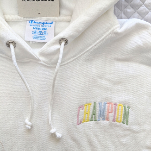 Champion Pastel Reverse Weave Hoodie Sweatshirt M - Picture 4 of 8